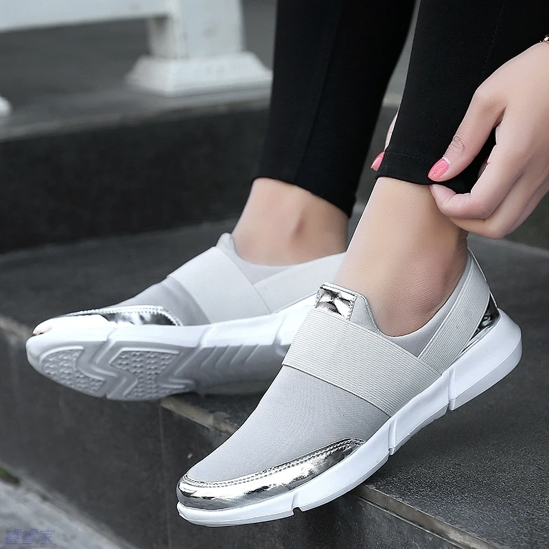 

Spring Autumn Women Slip On Loafers Ladies Casual Comfortable Flats Female Breathable Stretch Cloth Shoes Fashion