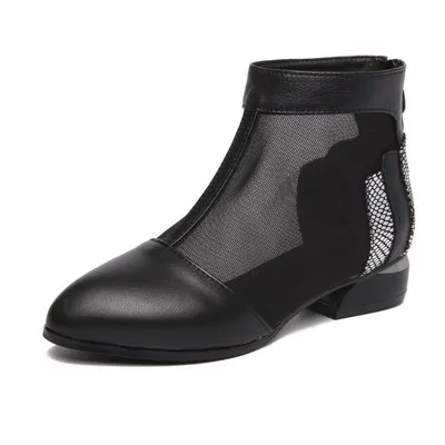 GKTINOO/Новинка года; летние ботильоны; обувь из натуральной кожи; женские босоножки на высоком каблуке; женская обувь из сетчатого материала; модные босоножки размера плюс - Цвет: 8022 Cow leather
