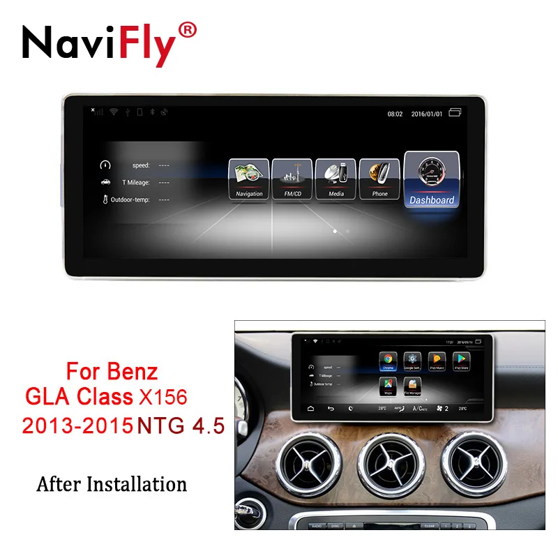 Perfect NaviFly 3GB+32GB Android 7.1 car multimedia player GPS for Benz GLA Class X156 2013-2017 autoradio stereo player 10.25" 4G LTE 1