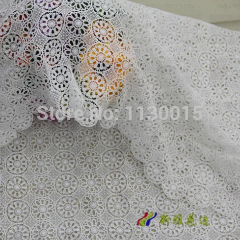 

5Yards White African Lace Fabric Net French Tulle Lace Fabric For Women Wedding Dress High Quality Guipure Lace Mesh Cotton