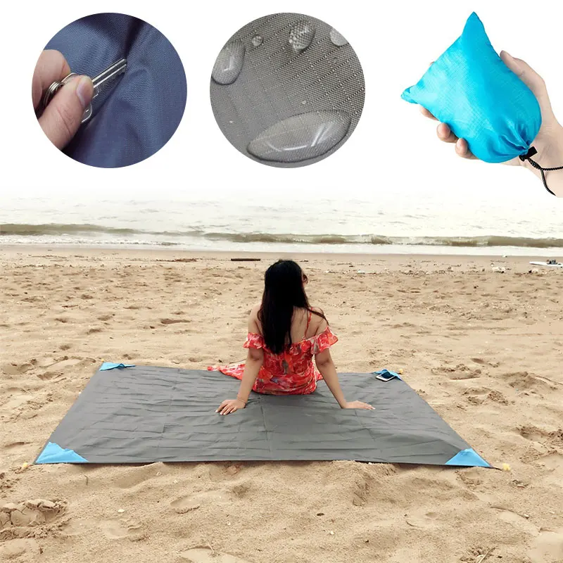 

+Storage Bag Suit Folding Picnic Mat for Beach Mattress Camping Carpet for Solid Sandless Backing Cooking Blanket
