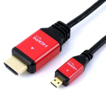 

300PCS/LOT 5FEET 1.5m Micro HDMI to HDMI cable with Ethernet Gold Plated for Cell phones 1.5M for win8 4kx2k new metal shell