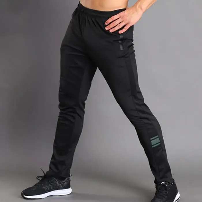 Breathable Jogging Pants Men Fitness Joggers Running Pants With Zip Pocket Training Sport Pants For Running Tennis Soccer Play