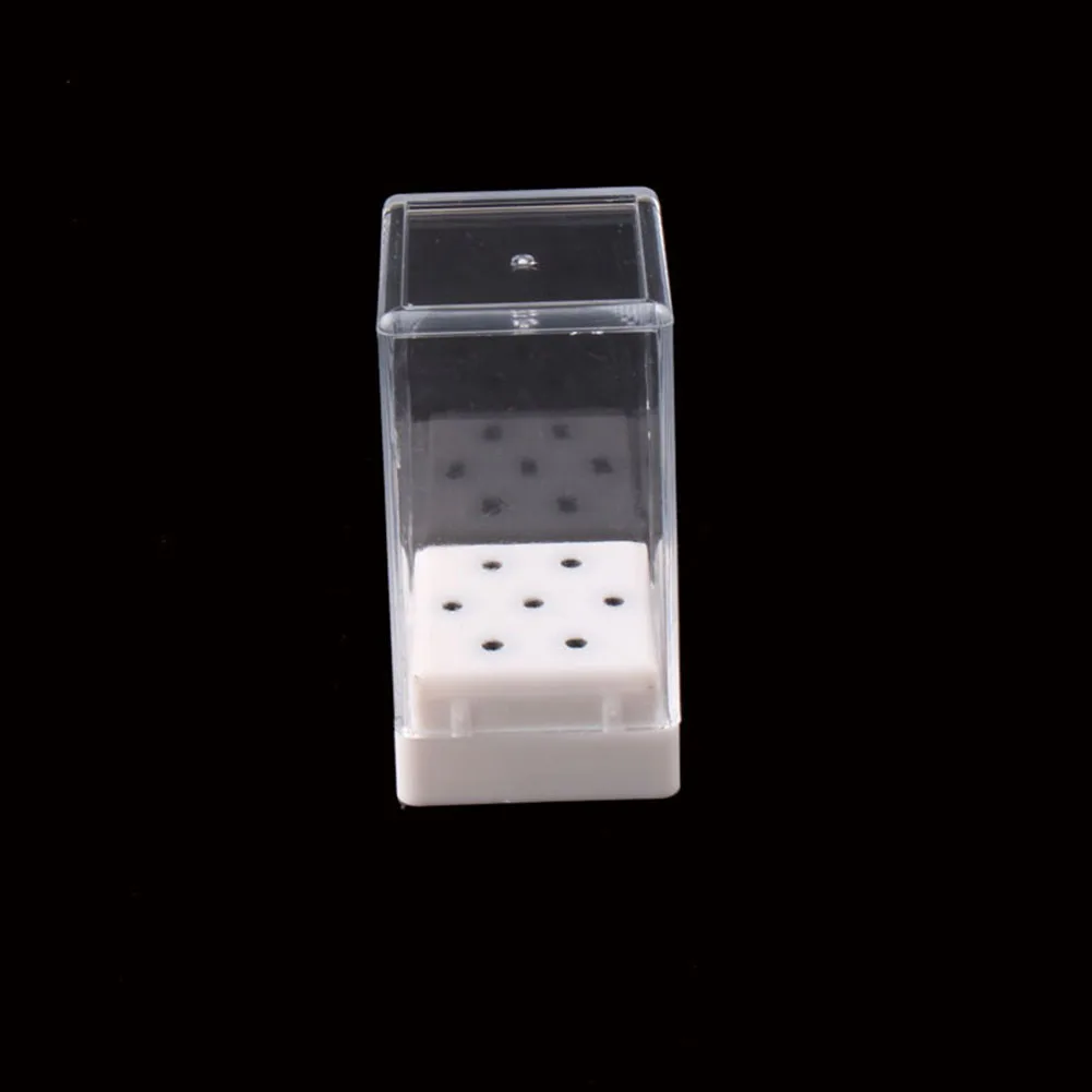 Прозрачный 7 отверстий сверло для ногтей чехол Шлифовальная головка дисплей стенд держатель для хранения