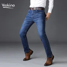 Брендовая одежда мужские новые синие джинсы бизнес мода стрейч тонкие брюки джинсы бизнес мода стрейч узкие брюки джинсы