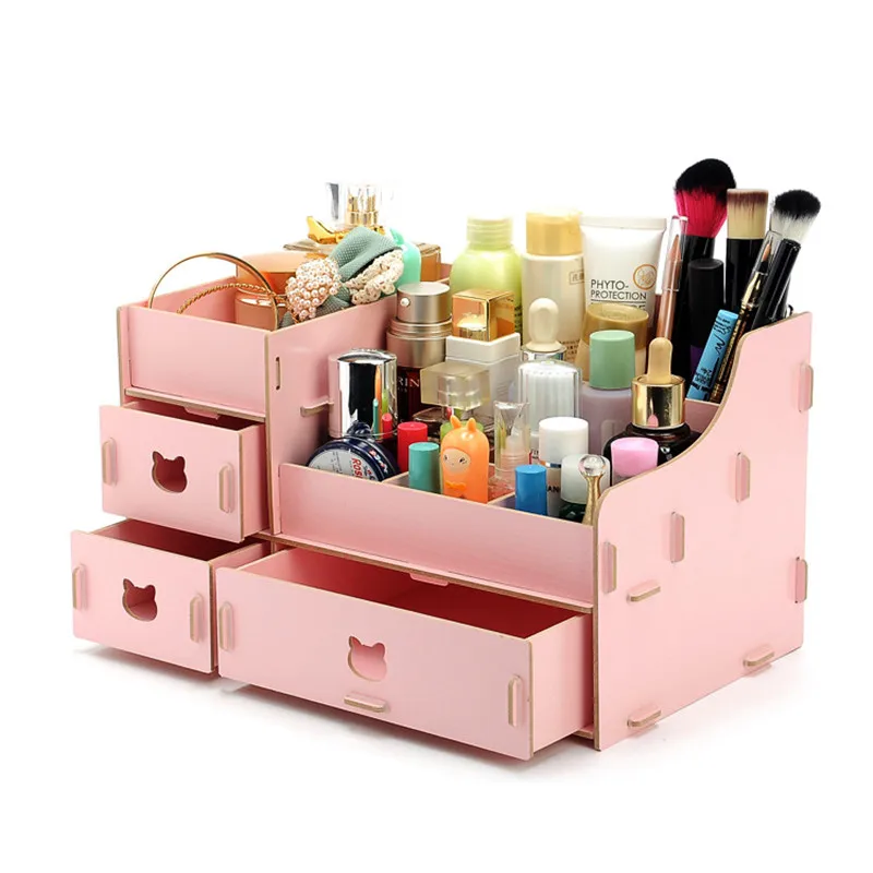 Make Up Organizer 3 Drawers Wooden Storage Box Pen\/Pencil Wooden Stationery storage Box New Make Up Organizer 3 Drawers Wooden Storage Box Pen\/Pencil Wooden Stationery storage Box New