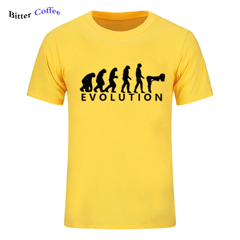 Эволюция человека секс Любовные подарки футболка для мужчин хлопок круглый вырез горловины короткий рукав забавные летние футболк