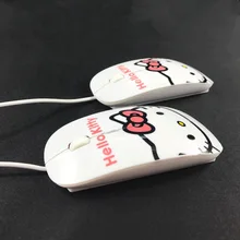 Бесшумная модная Проводная мультяшная мышь hello kitty, 3D Розовая Подарочная оптическая USB игровая мышь для девочек, для компьютера, ПК, ноутбука, ноутбука