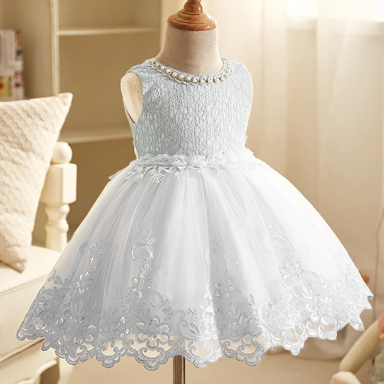 2020 Lace Sequins Formal Evening Wedding Gown Tutu Princess Dress Flower Girls Children Clothing Kids Party For Girl Clothes