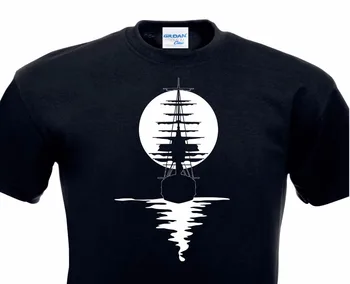 

2019 100% Cotton Make T Shirt Design T-Shirt Segelschiff Pirat Piratenschiff Segeln Mondschein Meer Schiff Tee Shirts Sweatshirt