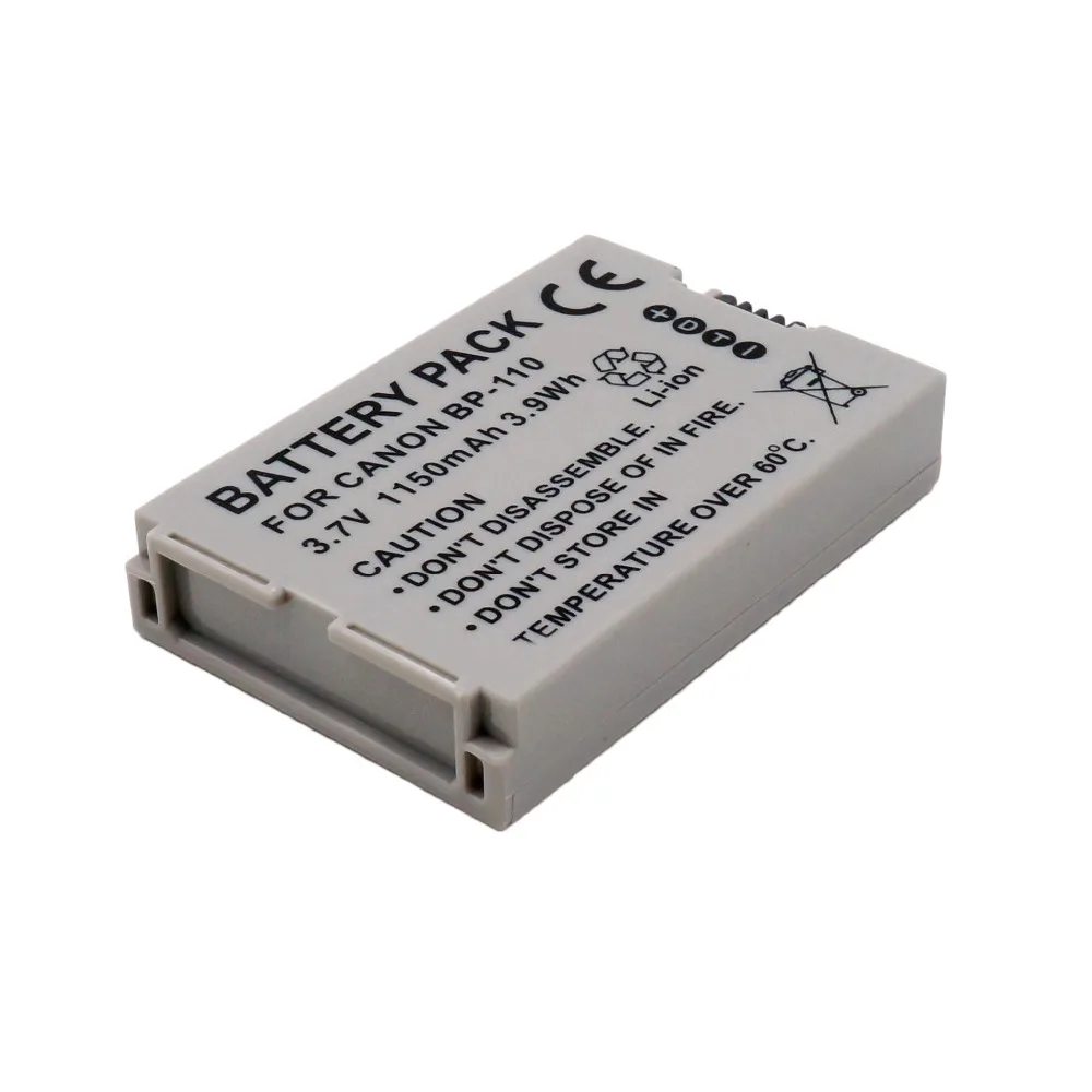 2 шт. аккумулятор WHCYonline для камеры Canon HFR206 R21 R20 R200 R28 R26 1150 мАч BP 110 BP110|battery for canon|camera