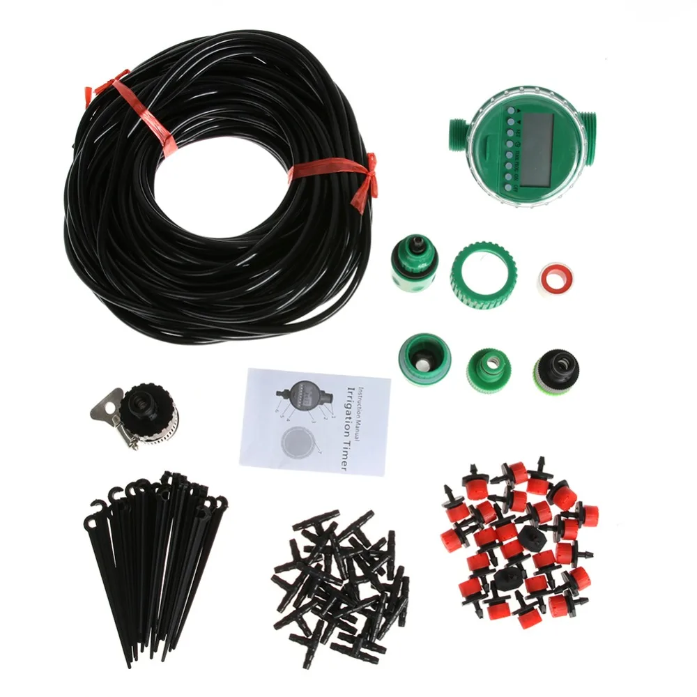 

DIY Automatic Electronic Water Timer Garden Irrigation LCD Solenoid Valve Watering System 25M 20M 15M 10M Garden Hose Water