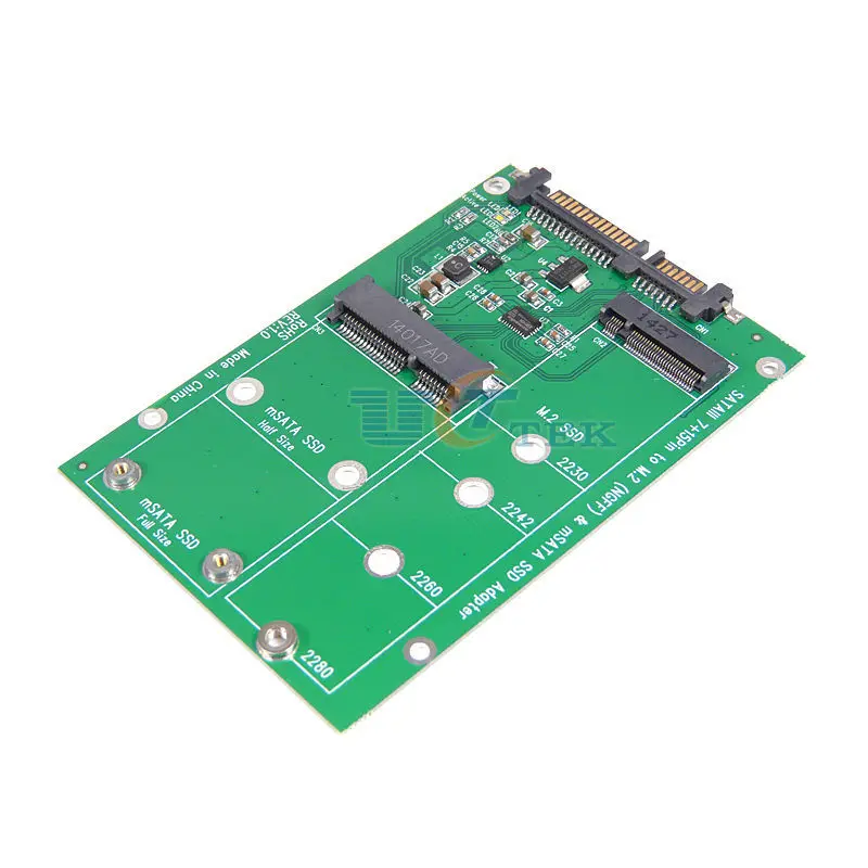 2IN1 mSATA to SATA NGFF to SATA III SATA3 Converter Adapter Support