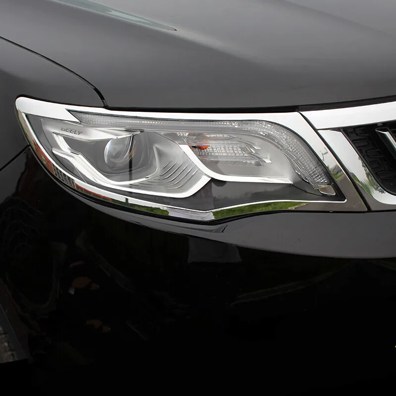 

ABS Plastic Chrome For Geely Atlas 2016 2017 2018 Accessories Car Front Light Head Lamp Headlamps Frame Panel Cover Trim