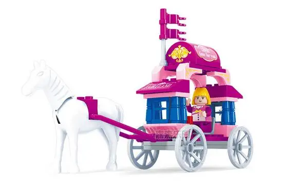 

Building Blocks Princess Carriage trips Assemble the blocks for girl Kids Brick Toys Bricks best gifts