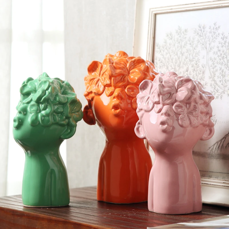 

Home decoration doll head statue ceramic ornaments living room decorations furnishings European characters decorative ornaments
