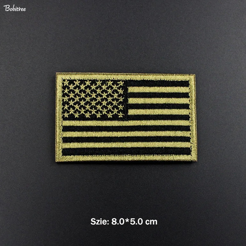 Вышитый Крюк Петля американский флаг США нашивки военный тактический Каратель значок для тканевых сумок наклейки на рюкзак - Цвет: 1pcs as photo