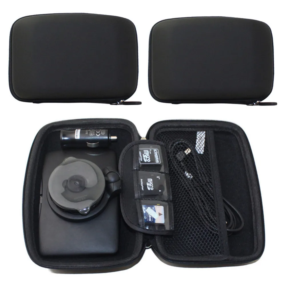 

2017 New 5'' 6'' Case Hard Shell Bag Zipper Cover EVA Protection Package Pouch for GPS Navigation Car Motorcycle Universal Black