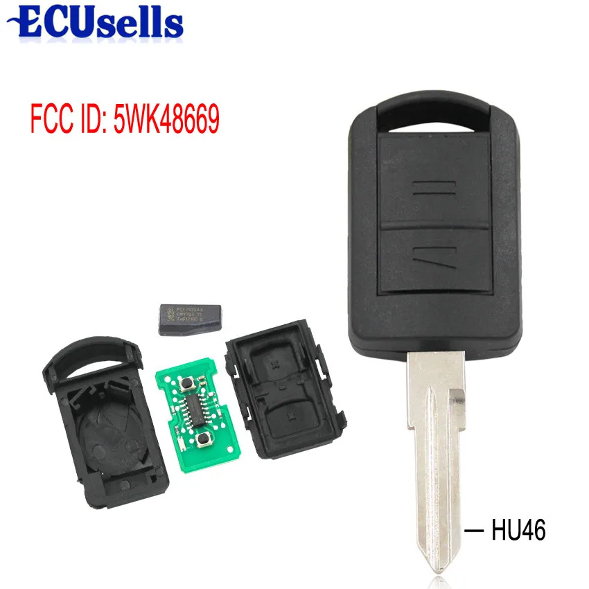New Uncut Remote Key 2 Button 433Mhz ID40 Chip for Opel Vauxhall Corsa