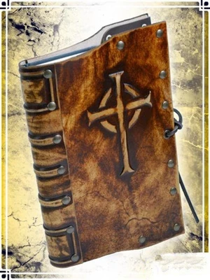 

Medieval styled genuine leather journal notebook Hand made leather rivet notebook notepad Magician style sketchbook Esoter