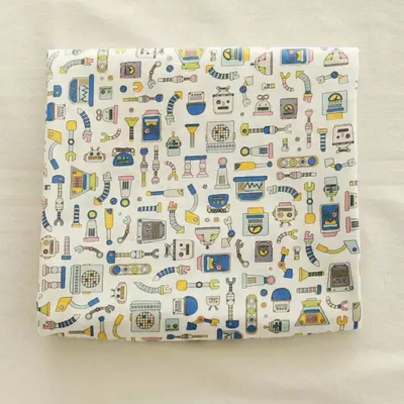 Робот Дизайн хлопок Льняная Ткань Домашний текстиль шитье тиссу на полметра для скатерти подушка сумка занавеска Подушка украшение