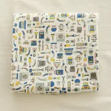 Робот Дизайн хлопок Льняная Ткань Домашний текстиль шитье тиссу на полметра для скатерти подушка сумка занавеска Подушка украшение