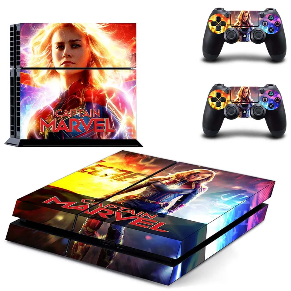 

Captain Marvel Skin Vinyl PS4 Sticker Set for Sony for PlayStation 4 Console and Two Controller Skins