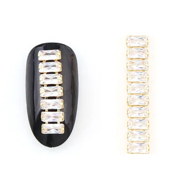 

9-10cm 3D Metal Chain Nail Art Alloy Gold Base Pearl Shiny Zircon Chains Nail Line Charm Decoration Snake Bone Manicure Tools