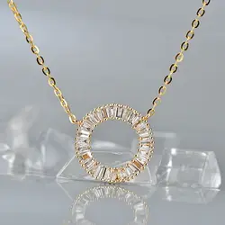 Caimao Jewelry 0.57ct натуральный багет Алмазный 14 К желтое золото кулон