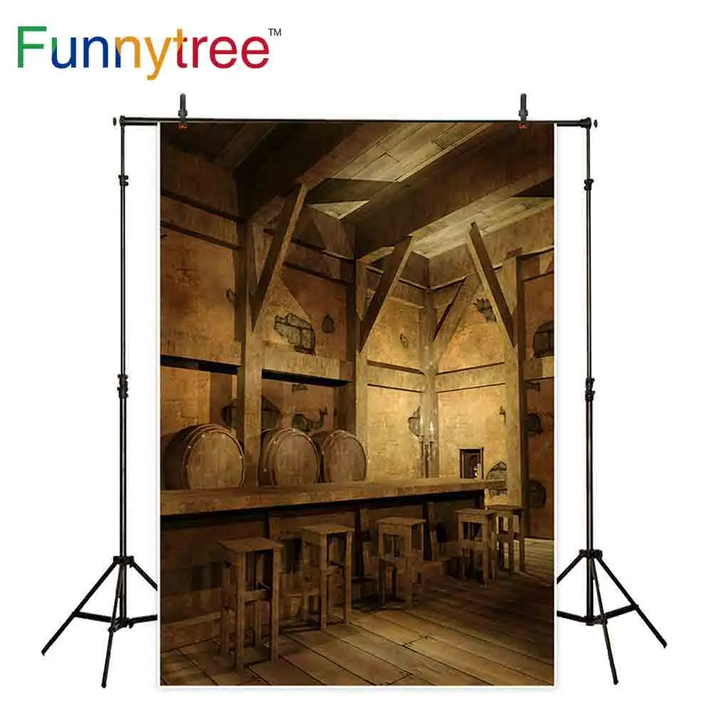 Фотофоны Funnytree для фотостудии старый Западный бар Деревянный винтажный баррель