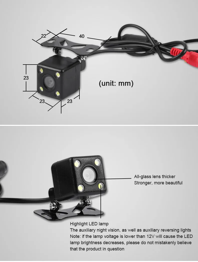 Универсальная Водонепроницаемая камера заднего вида, широкоугольная Автомобильная камера заднего вида CCD 4 Светодиодный светильник ночного видения, помощь при парковке