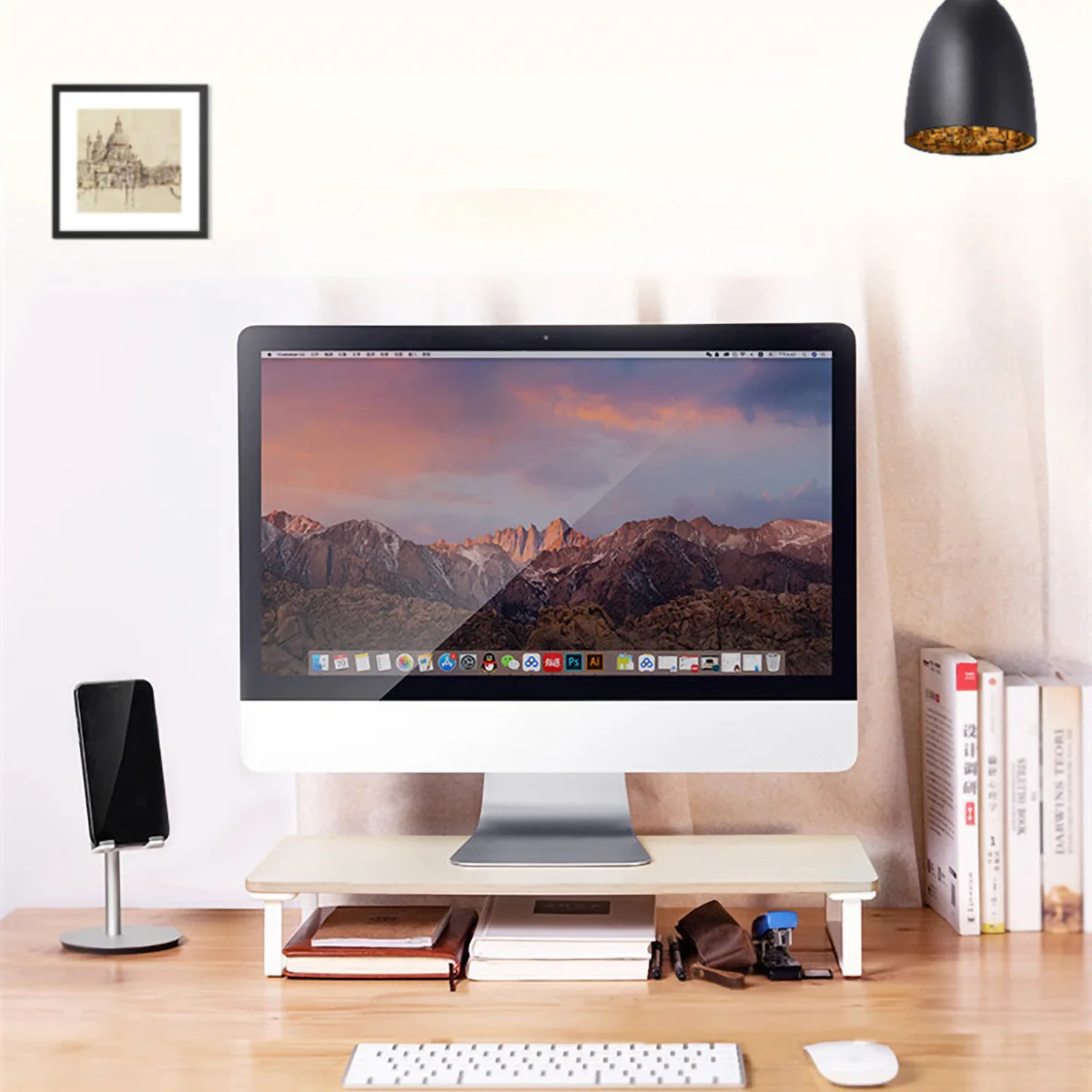  New Computer Stand Monitor Increased Shelf Screen Heightened Base Desktop Keyboard Storage Shelf El