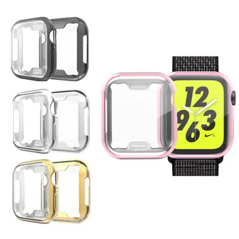 

Silicone TPU Soft Case Shell Protective Frame For iwatch Apple Watch Series 4 40mm/44mm Screen Protector Cover Bumper Protection