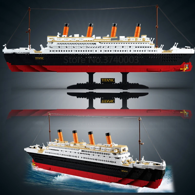 

Sluban 0577 compatible legoed city titanic RMS Boat Ship set model building kits blocks DIY hobbies Educational kids toys bricks