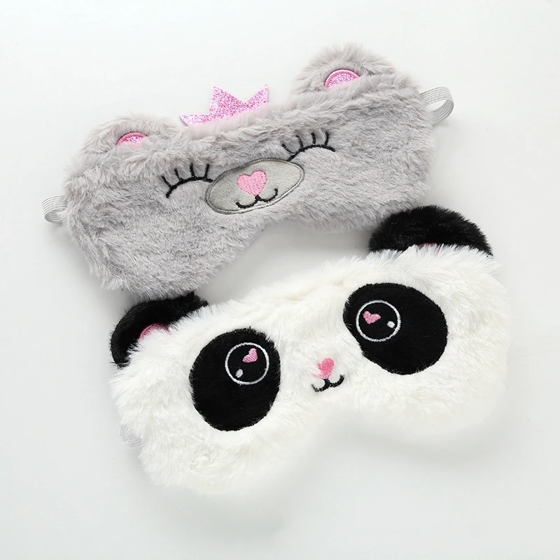 

Panda Eye Mask Plush Animal Cat Stuffed Eye Mask Kawaii Cute Plush Eye Mask Girl Toy Suitable For Travel Home Party Plush Animal