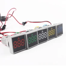 22 мм AC 20 V-500 V 0-100A светодиодный вольтметр измеритель напряжения индикатор пилотный светильник красный желтый зеленый белый синий цифровой амперметр