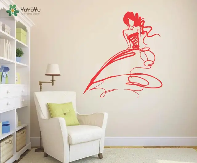 القابلة للإزالة المنزل ديكور مثير الرقص جريل امرأة ملصقات جدار رسم