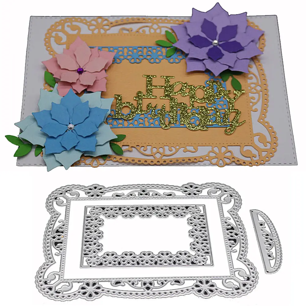 Rectangle Wave Beautiful Scrapbooking Album Embossing Paper Cards Decor