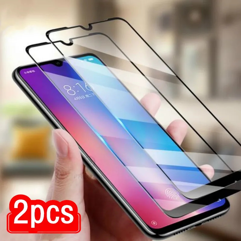 

2Pcs Tempered Glass for Xiaomi Mi 9 9SE Poco F1 Full Cover Screen Protector for Xiaomi 8 lite A1 A2 Play Protective Glass Film