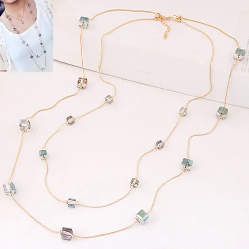 Ожерелье Mujer модное массивное ожерелье s& Кулоны Золотое многослойное ожерелье с кристаллами женское длинное колье женское Макси ювелирное изделие - Окраска металла: Color 3