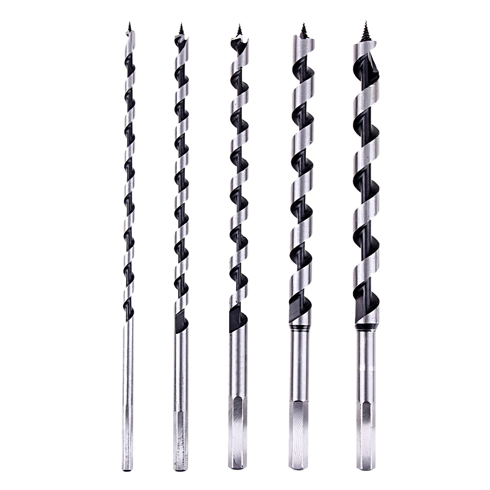  5Pcs 230mm Extra Long Point High-carbon Steel Wood Drill Bit Set Woodworking Tool Set