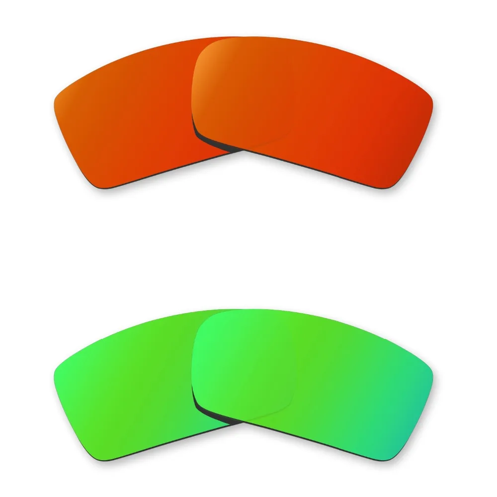 

Glintbay 2 Pairs Polarized Sunglasses Replacement Lenses for Oakley Gascan Fire Red and Emerald Green