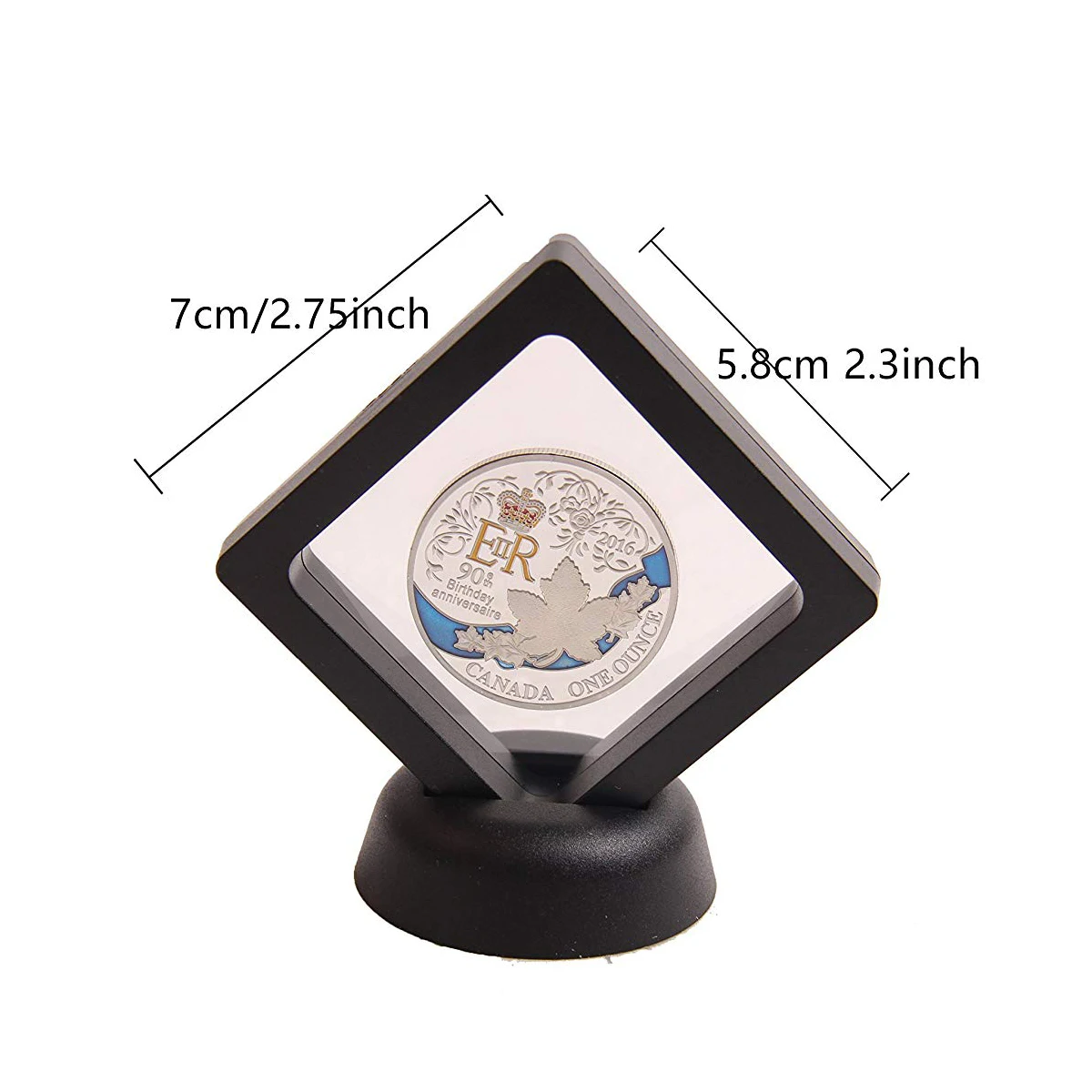 Монета дисплей коробка-набор из 10 3D плавающая рамка дисплей держатель с стендами для вызова монеты, AA медальоны, ювелирные изделия, черный