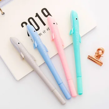 

1 Pcs Korean Cute Creative Dolphin Neutral Pen Students Write Office Signature Pen Examination Black Pen Christmas Novelty