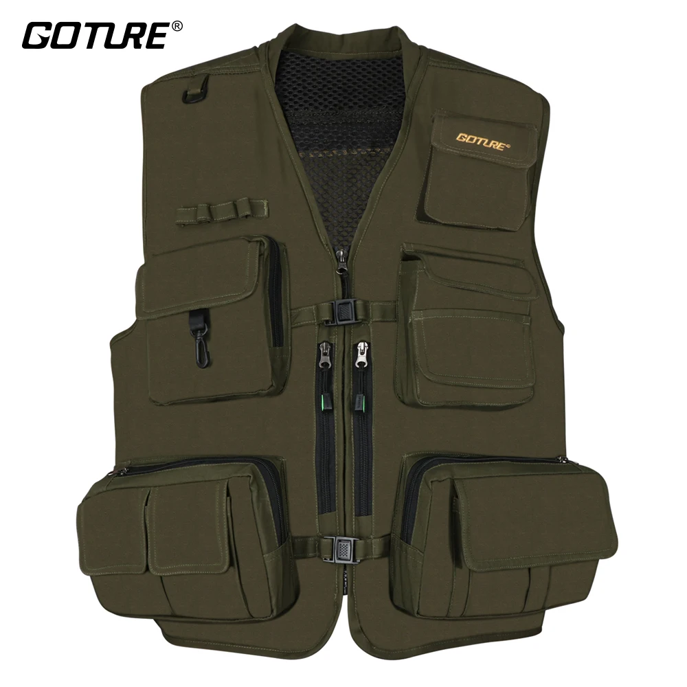Goture Multifunctional Fishing Vest Jackets Safety Waistcoat With 15