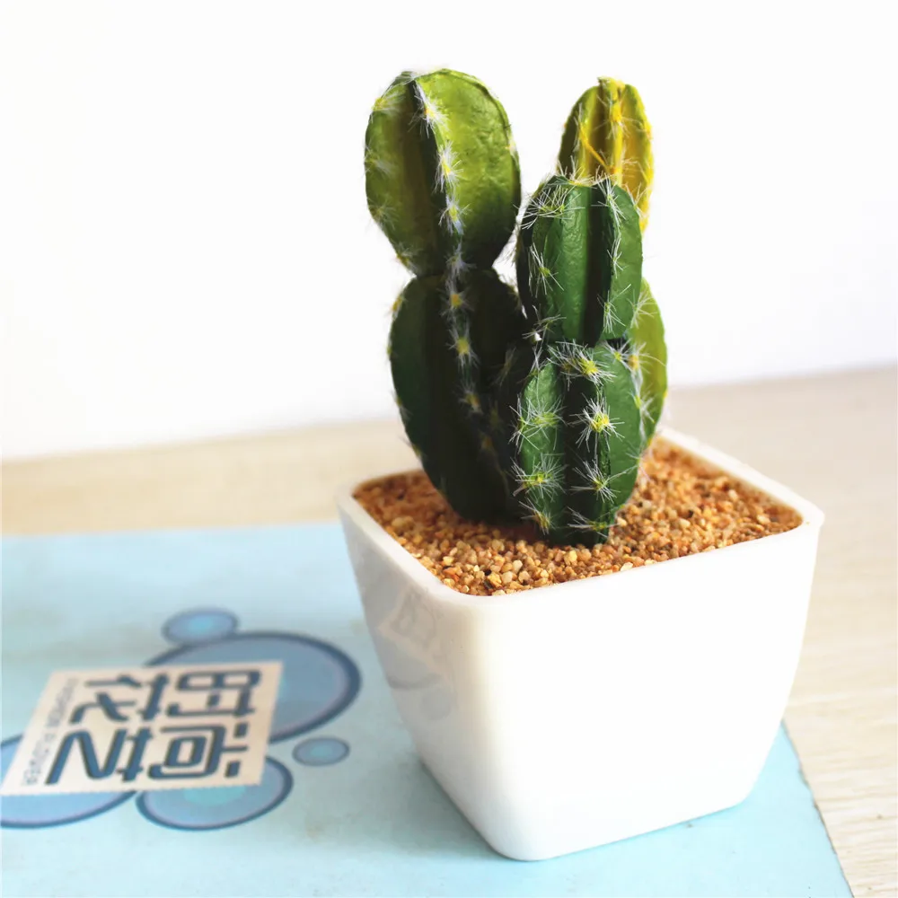 3 Artificial Succulent Cactus Ball Bonsai Fake Plant Flower Home Floral Desk Home Decor - Цвет: 3