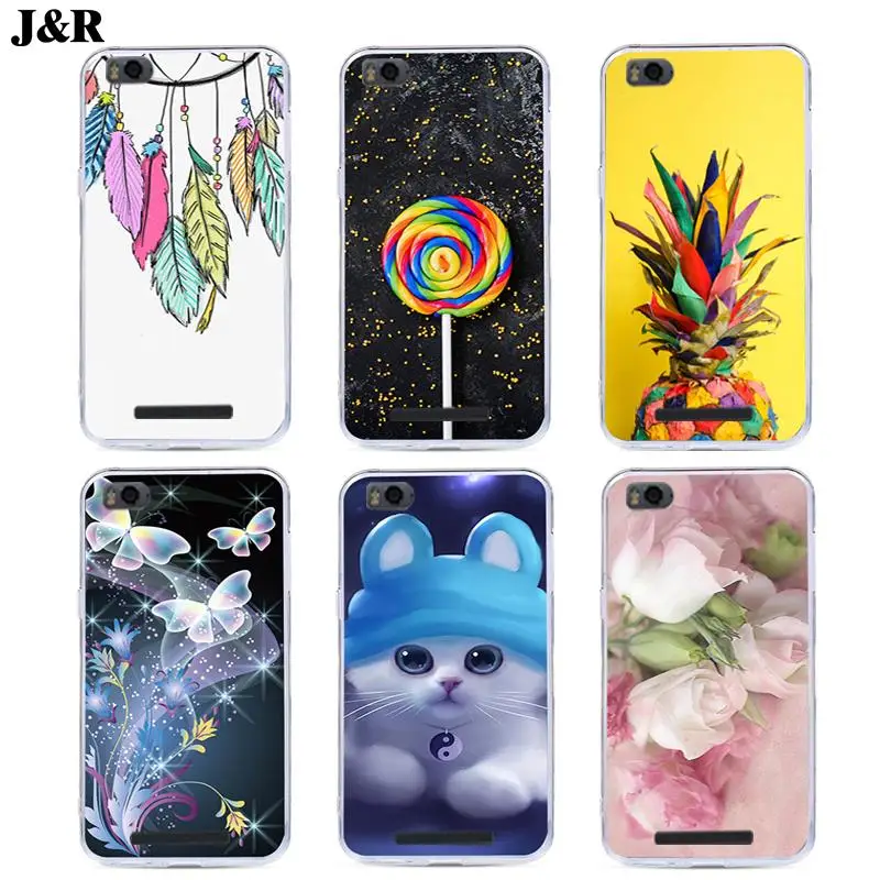 J&ampR Pattern Phone Case For Xiaomi Mi 4i Mi4i Mi4C 4C Soft TPU Cover Flower Plants for Silicone Cases |