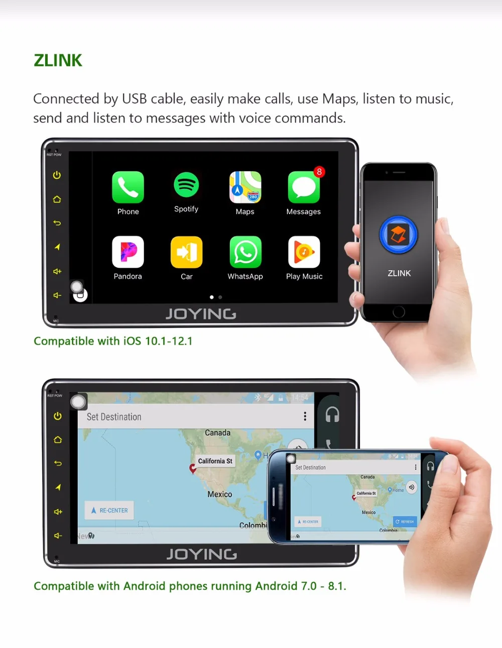 Sale JOYING 4GB Ram 64GB ROM Octa 8 core Car Radio 1din Android 8.1 auto Audio Stereo Head Unit Tape Recorder Multimedia player GPS 7