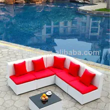 Горячая все погодные новые модели Лучший Плетеный l-образный диван из ротанга