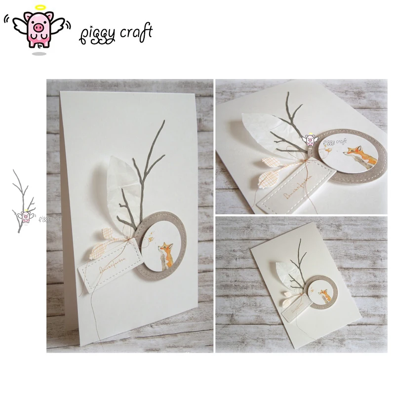 

Piggy Craft metal cutting dies cut die mold Branch decoration Scrapbook paper craft knife mould blade punch stencils dies